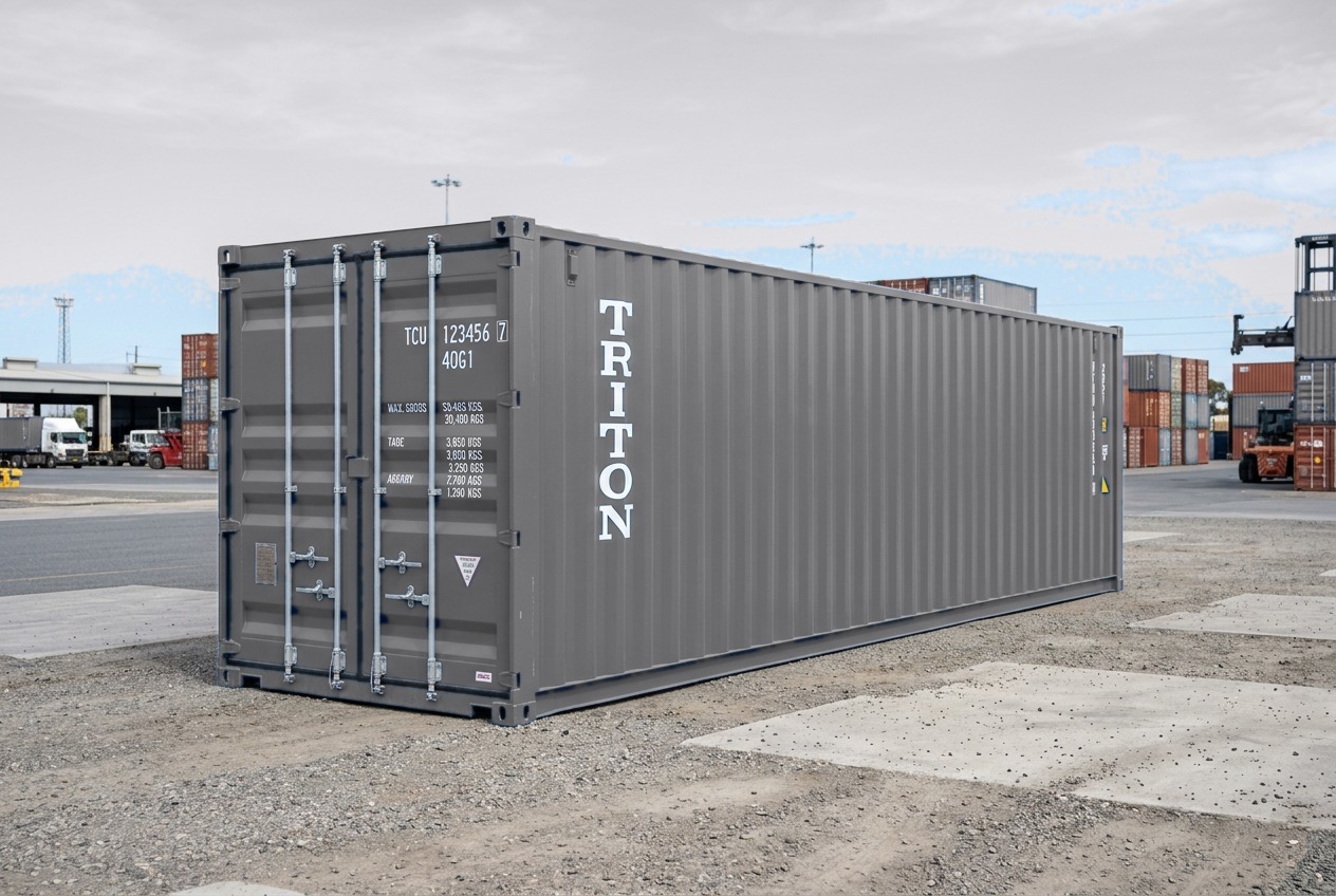 40ft New Container - Custom White